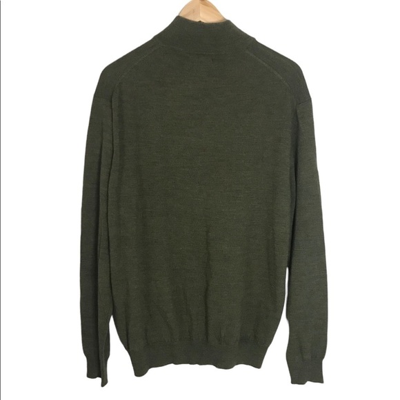 Club Room Men’s 100% Estate Merino Wool Green Sweater Size L - Picture 2 of 4